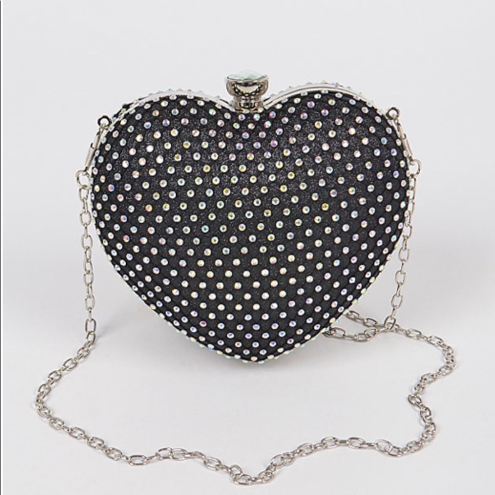 ‼️ NEW Rhinestone Heart Clutch
